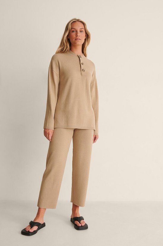 na-kd Knitted Oversize Button Dames Trui - Maat X-Small