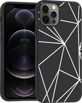 iMoshion Design iPhone 12, iPhone 12 Pro hoesje - Grafisch - Lijn Zwart