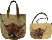 Canvas tas  - schoudertas - handtas  - buffel - bag in bag
