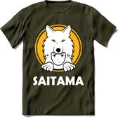 Saitama T-Shirt | Wolfpack Crypto ethereum Heren / Dames | bitcoin munt cadeau - Leger Groen - M