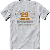 29 Jaar Legend T-Shirt | Goud - Zilver | Grappig Verjaardag Cadeau | Dames - Heren | - Licht Grijs - Gemaleerd - 3XL