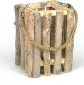 WoodSlice Square Lantern 17*17*22cm