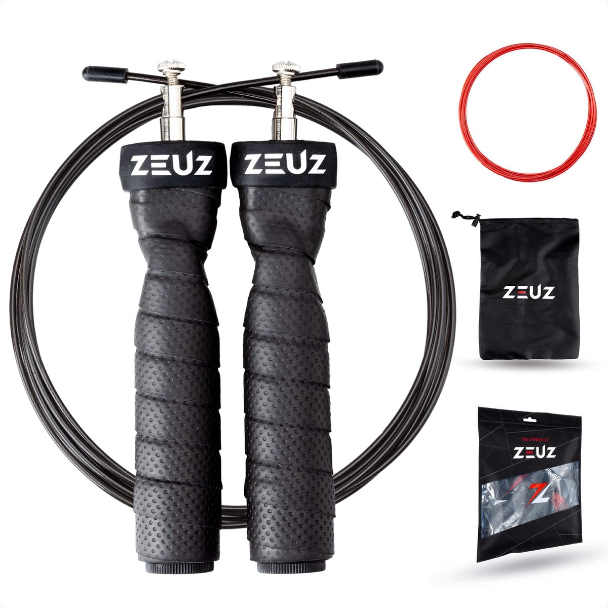 Corde à Sauter Boxe Avento - Alu Grip - Zwart