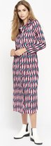 LOLALIZA Lange overhemd jurk met grafische print - Fuchsia - Maat 40