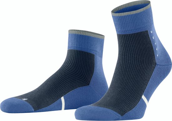 FALKE Versatile Korte Sokken sneakersokken admend zacht met patroon strepen dun kwartlengte zomer  Katoen Blauw Heren sokken - Maat 44-45