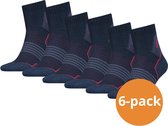 HEAD Wandelsokken - Hiking Quarter sokken - 6-paar halfhoge wandel sokken Unisex - Pink / Blue - Maat 35/38