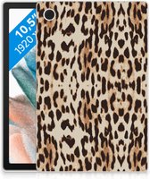 Siliconen Backcover Samsung Galaxy Tab A8 2021 Bumper Hoesje Leopard met transparant zijkanten