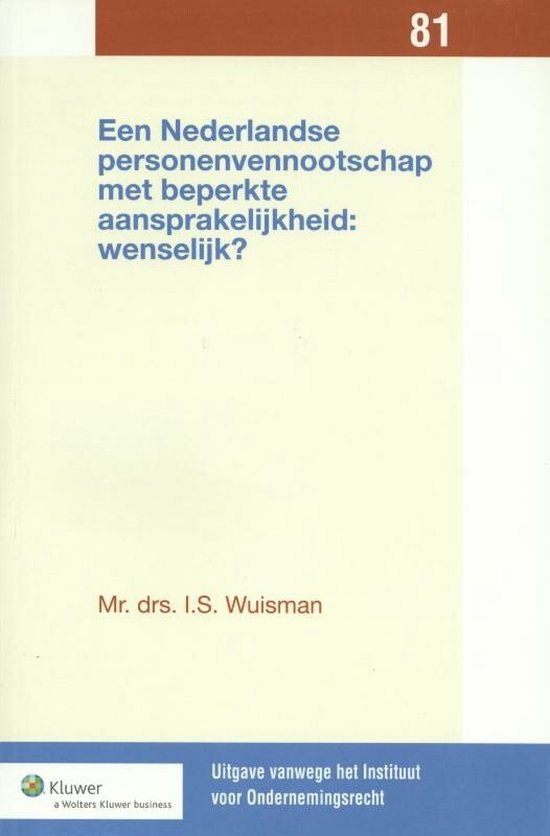 Een Nederlandse personenvennootschap met beperkte aansprakel ... - cover