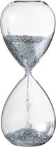 Zandloper | glas | zilver - transparant | 16x16x (h)40 cm