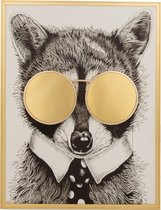 Wanddecoratie | canvas | wit - zwart - goud | 66.5x5x (h)86.5 cm