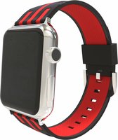 Geschikt voor Apple watch bandje 38mm - 40mm duo zwart - rood