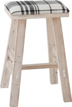 Kruk | textiel | wit - zwart | 37x30x (h)55 cm