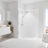 2 achterwanden - Schulte - asymmetrisch hoek kleur wit - 90x210cm + 120x210cm - wanddecoratie - muurdecoratie - badkamer wandpaneel - muurbekleding