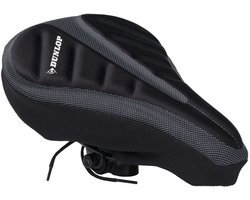 Dunlop Fietszadelhoes Gel - Hoes voor Fietszadel - Zadelcover - Fietsen zonder Zadelpijn - Gelzadel - Beschermt Zadel Slijtage - met Trekkoord voor Bevestiging - 28 x 20 CM - Zwart
