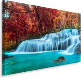 Schilderij - Herfst waterval in Thailand, premium print