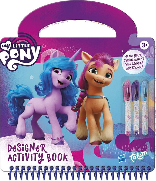 My Little Pony - Totum designer activiteiten- en tekenboek incl. stickers en sjablonen en gelpennen 23 x 25 cm