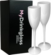 2x Champagneglas Reims wit 15cl l Onbreekbare kunststof l Plastic drinkglazen