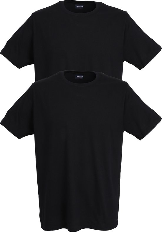 T-shirts homme Ceceba regular fit (pack de 2) - O-neck - noir - Taille: 9XL