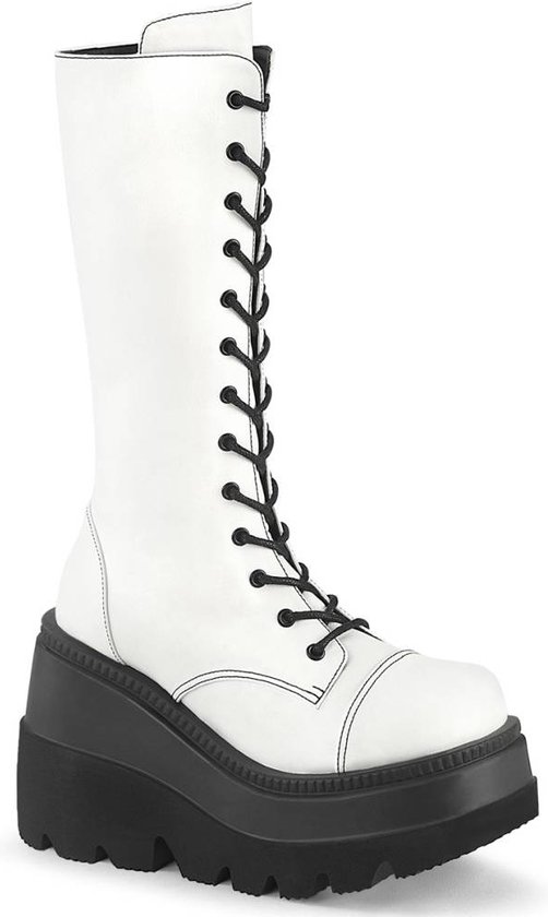 DemoniaCult - SHAKER-72 Plateau Laarzen - US 6 - 36 Shoes - Wit