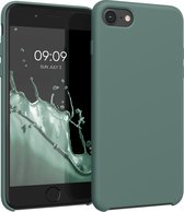 kwmobile telefoonhoesje geschikt voor Apple iPhone SE (2022) / iPhone SE (2020) / iPhone 8 / iPhone 7 - Hoesje met siliconen coating - Smartphone case in dennengroen