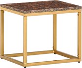 Decoways - Salontafel 40x40x35 cm echt steen met marmeren textuur bruin