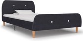 vidaXL Bedframe stof donkergrijs 90x200 cm