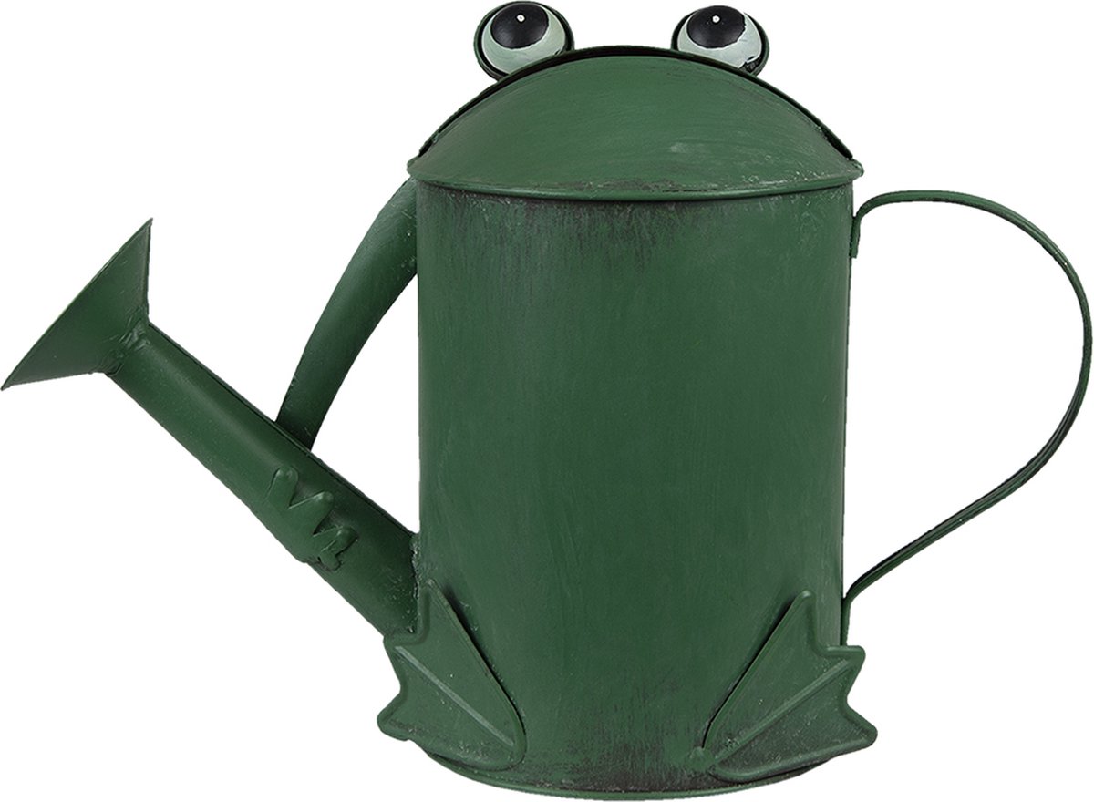 Clayre & Eef Decoratie Gieter 37x15x25 cm Groen Metaal Kikker