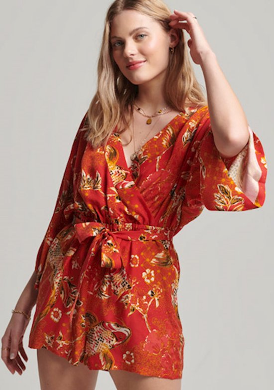 Superdry Vintage Kimono Playsuit Oranje M Vrouw