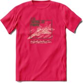 F-15 Vliegtuig T-Shirt | Unisex leger Kleding | Dames - Heren Straaljager shirt | Army F16 | Grappig bouwpakket Cadeau | - Roze - S