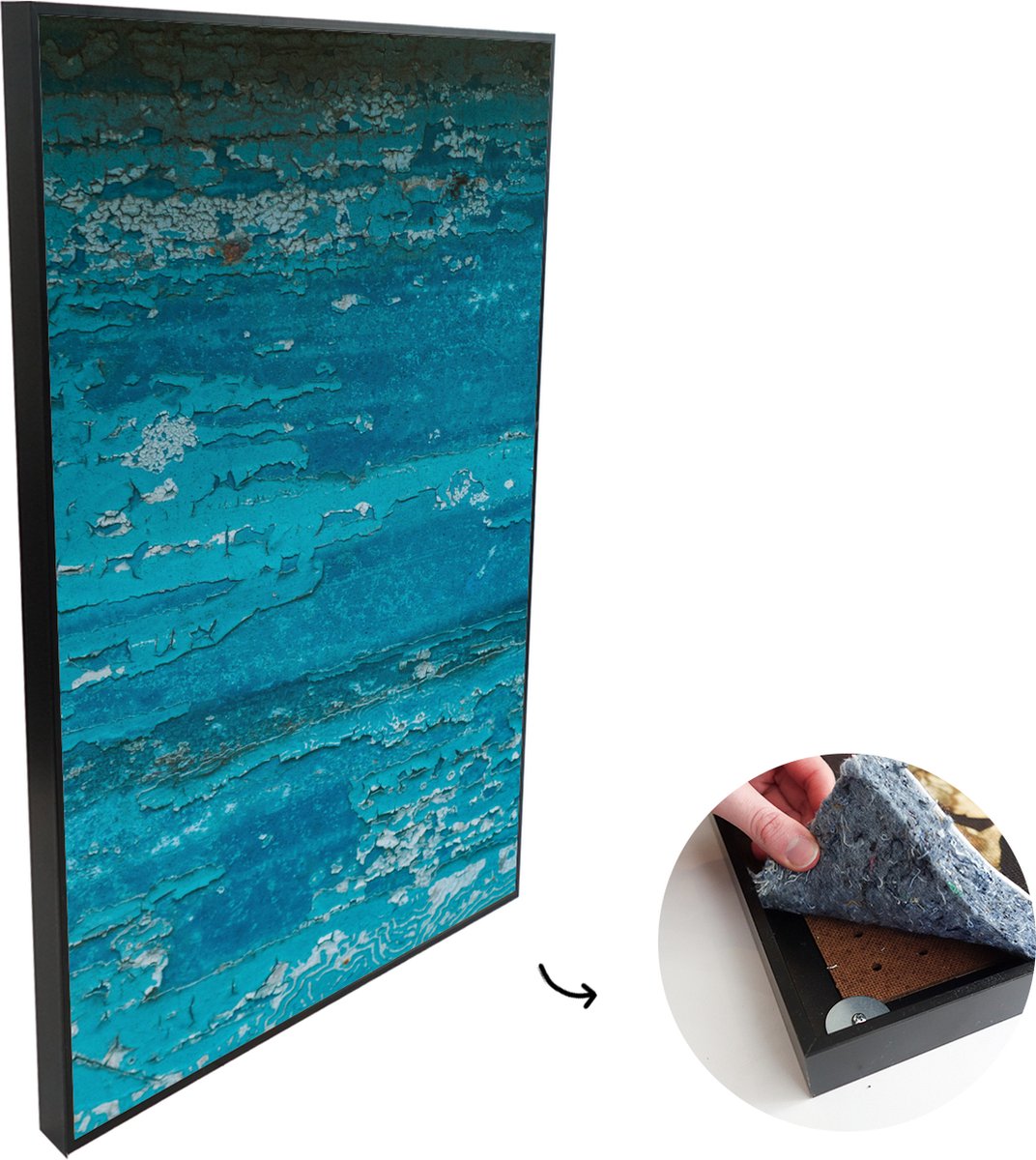 Akoestische Panelen - Geluidsisolatie - Akoestisch Wandpaneel - Wanddecoratie - Schilderij - 60x120 cm - Verf - Blauw - Roest - Geluidsdemper - Isolatie platen - Studio Schuim
