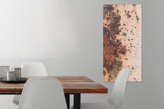 Toile Peinture Métal - Rouille - Ancien - 40x80 cm - Décoration murale