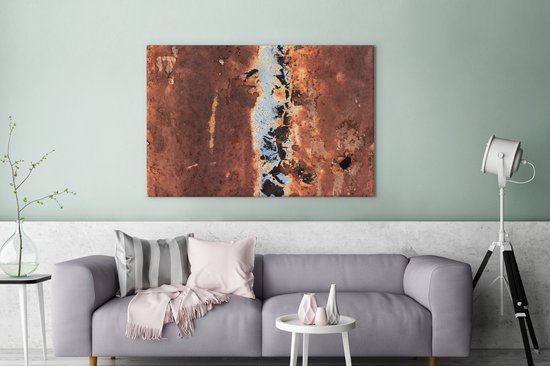 Tableau sur toile Rouille Rouge - Rouille - Métal - 120x80 cm - Décoration murale