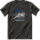 F-15 Vliegtuig T-Shirt | Unisex leger Kleding | Dames - Heren Straaljager shirt | Army F16 | Grappig bouwpakket Cadeau | - Donker Grijs - 3XL