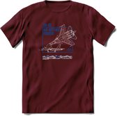 SU-35 Vliegtuig T-Shirt | Unisex leger Kleding | Dames - Heren Straaljager shirt | Army F16 | Grappig bouwpakket Cadeau | - Burgundy - S