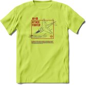 AV-8B Vliegtuig T-Shirt | Unisex leger Kleding | Dames - Heren Straaljager shirt | Army F16 | Grappig bouwpakket Cadeau | - Groen - XXL