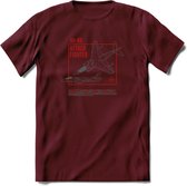 AV-8B Vliegtuig T-Shirt | Unisex leger Kleding | Dames - Heren Straaljager shirt | Army F16 | Grappig bouwpakket Cadeau | - Burgundy - XL