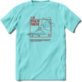 F-22 Vliegtuig T-Shirt | Unisex leger Kleding | Dames - Heren Straaljager shirt | Army F16 | Grappig bouwpakket Cadeau | - Licht Blauw - XL