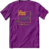 F-101 Vliegtuig T-Shirt | Unisex leger Kleding | Dames - Heren Straaljager shirt | Army F16 | Grappig bouwpakket Cadeau | - Paars - XXL