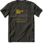 F-15 Vliegtuig T-Shirt | Unisex leger Kleding | Dames - Heren Straaljager shirt | Army F16 | Grappig bouwpakket Cadeau | - Donker Grijs - 3XL