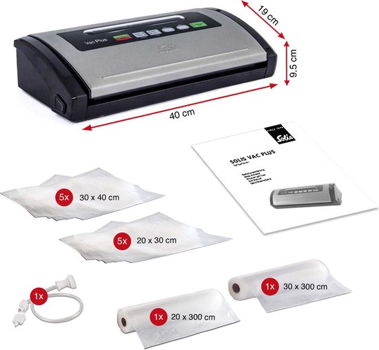 Solis Vac Plus 571 Vacumeermachine - Vacuümmachine met Marineerfunctie - Vacuüm Sealer met Ingebouwde foliesnijder