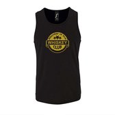 Zwarte Tanktop sportshirt met "Member of the Whiskey club" Print Goud Size L