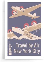 Walljar - NYC Travel By Air - Muurdecoratie - Poster