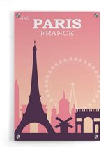 Walljar - Paris Skyline - Muurdecoratie - Plexiglas schilderij