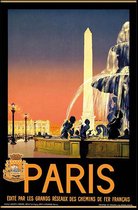 Walljar - Paris Fontein - Muurdecoratie - Poster met lijst