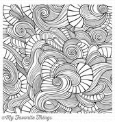 Wavy Coloring Book Stamp 6x6 Inch Cling Rubber (BG-86)