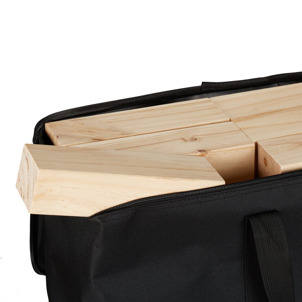 vallende toren XXL - 54 blokken - met tas - hout - 90x21x21