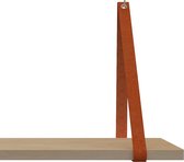 Leren Plankdragers - Handles and more® - 100% leer - SUEDE BRICK- set van 2 leren plank banden
