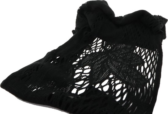 Behave accessoires- sjaal - zwarte sjaal - fijn gebreid - patroon