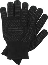 relaxdays BBQ gants noirs - 2 pièces - gants de cuisine - jusqu'à 350 °C - antidérapants
