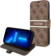 iPhone 13 Pro Bookcase hoesje - Guess - Effen Bruin - Kunstleer